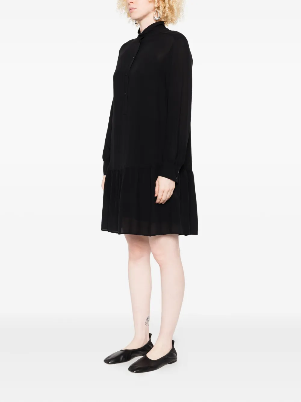 Marc O'Polo button-front midi dress Zwart