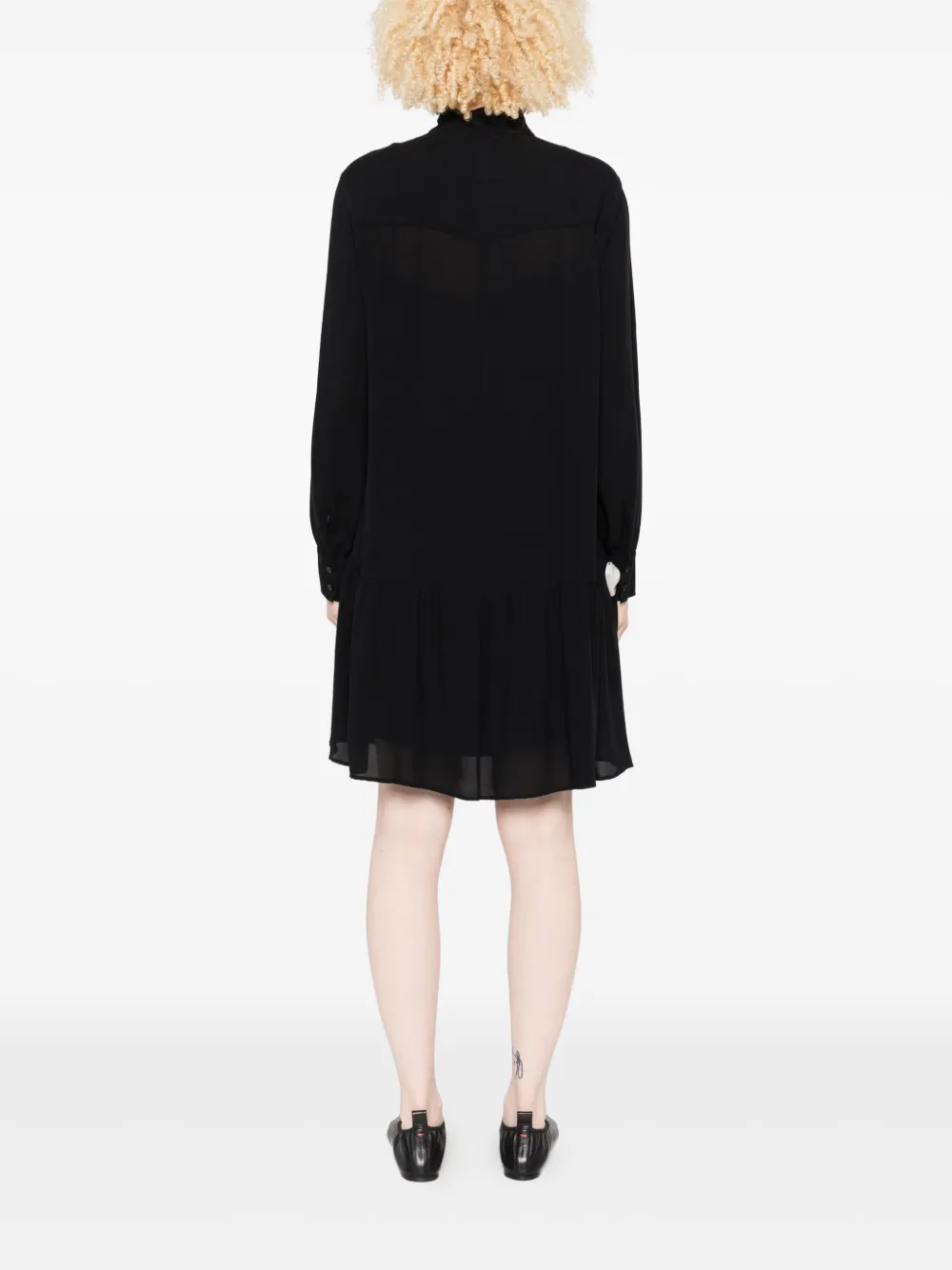 Marc O'Polo button-front midi dress Zwart