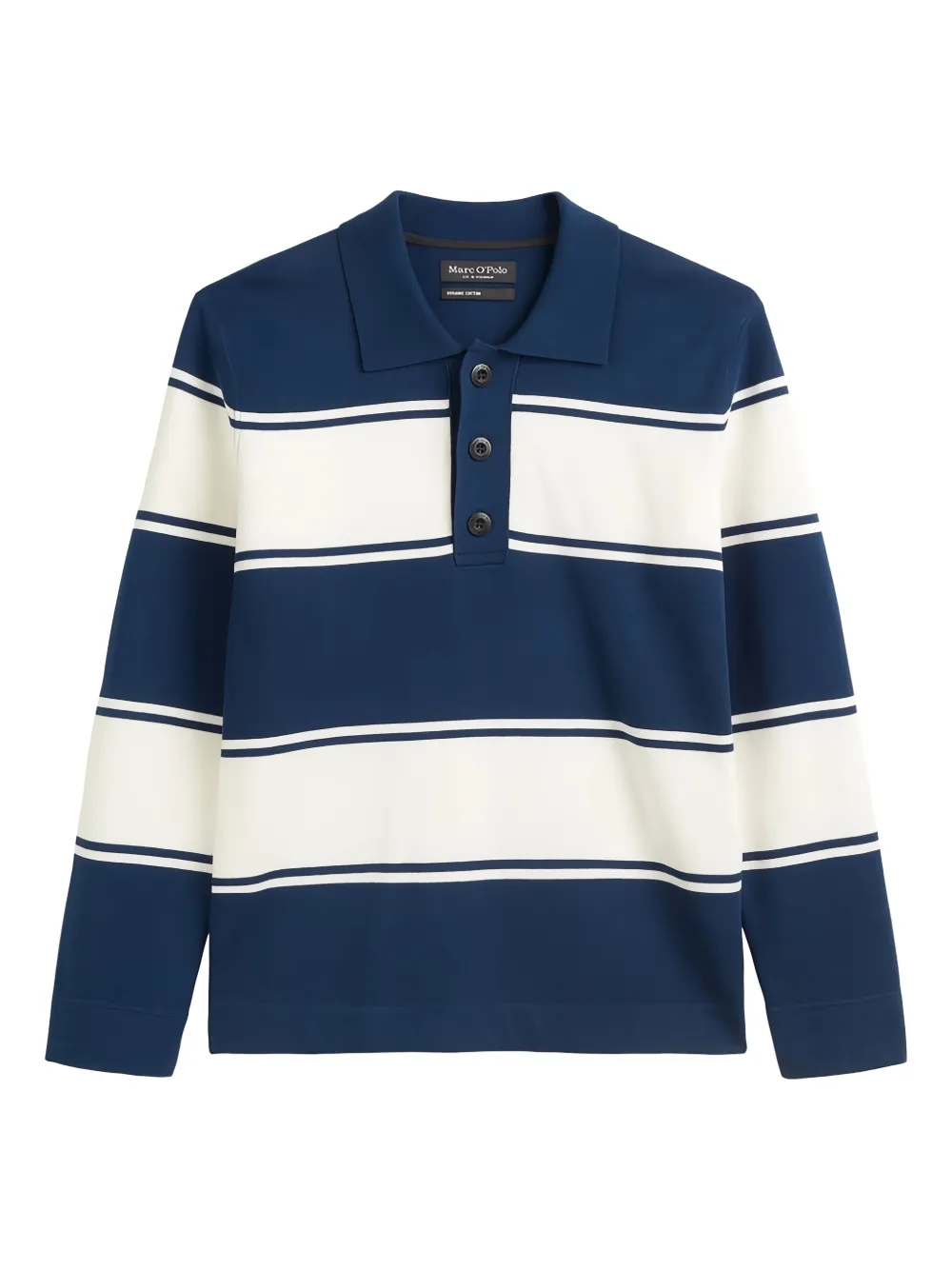 striped long-sleeve polo shirt
