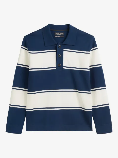 Marc O'Polo striped long-sleeve polo shirt