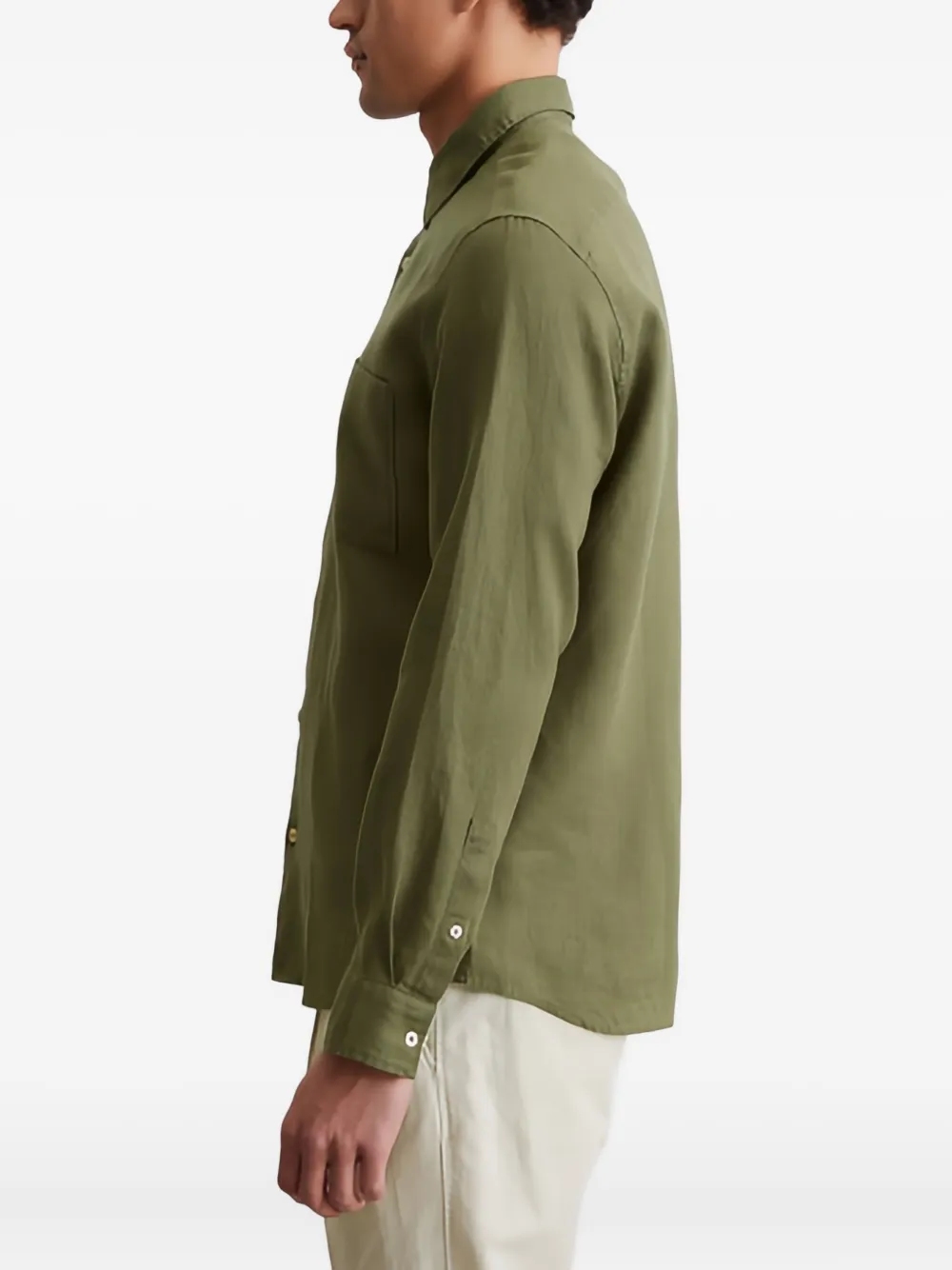 Marc O'Polo Button-up overhemd met borstzak Groen