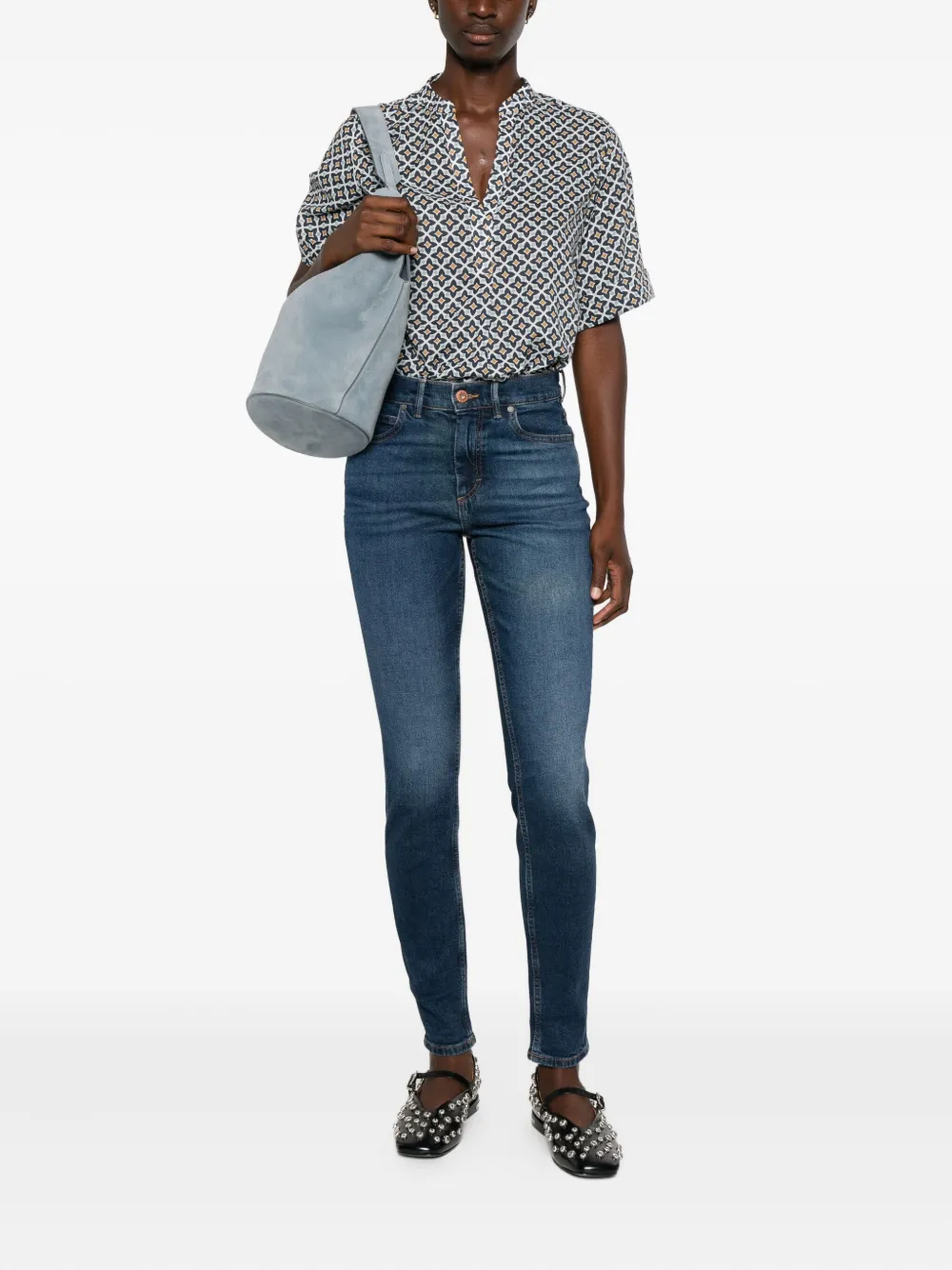 Marc O'Polo Skara five-pocket faded jeans - Blauw