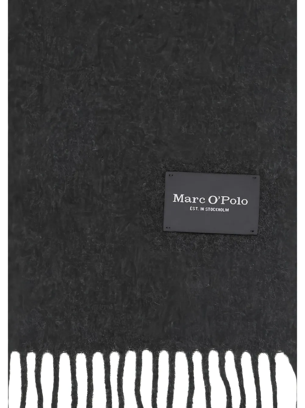 Marc O'Polo Sjaal met logopatch - Grijs