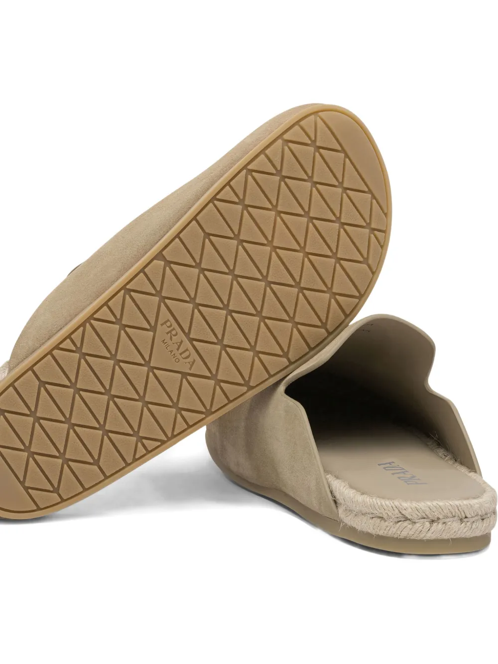 Prada Suède muiltjes Beige