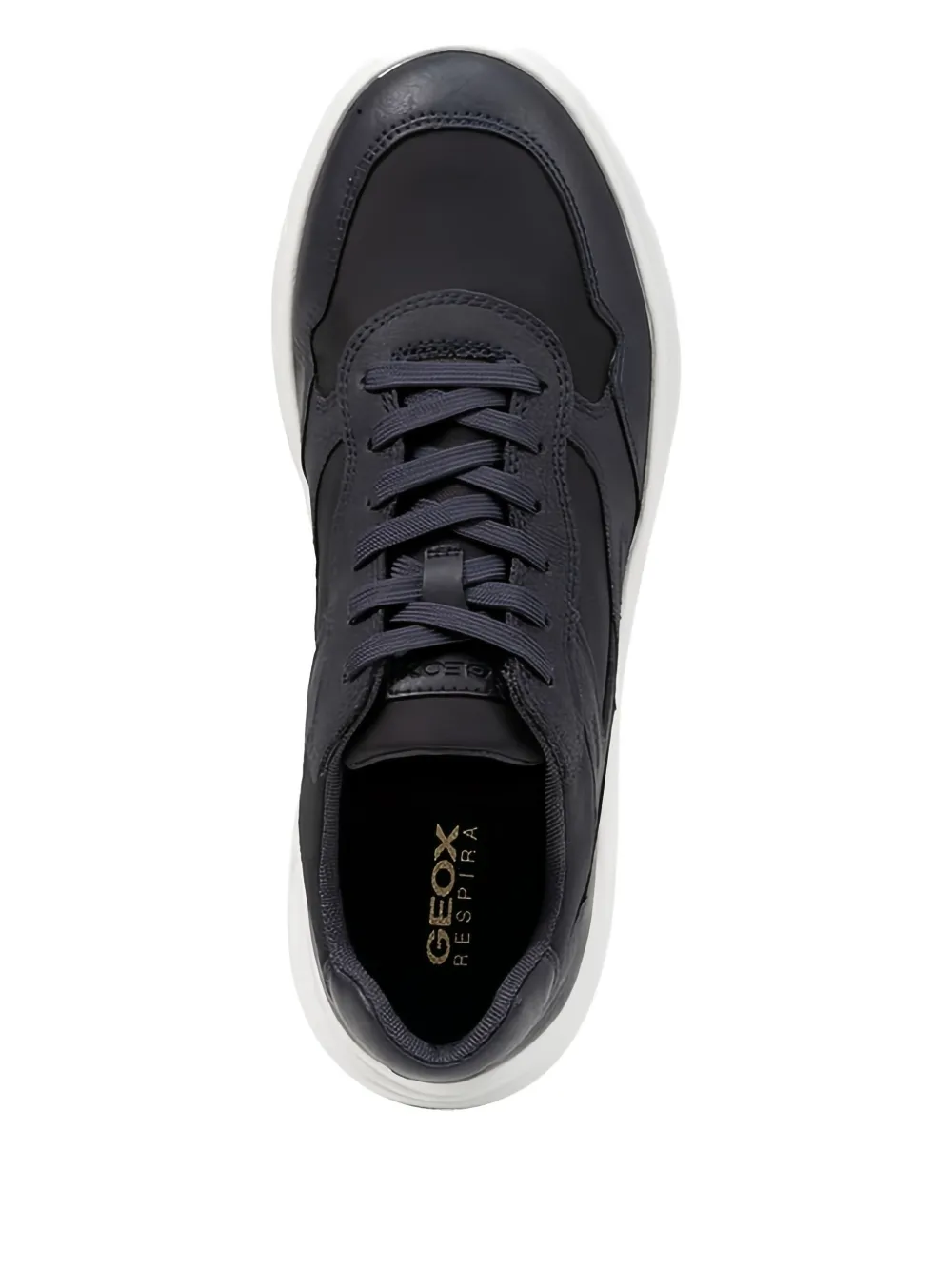Geox Portello leather panelled trainers Blue