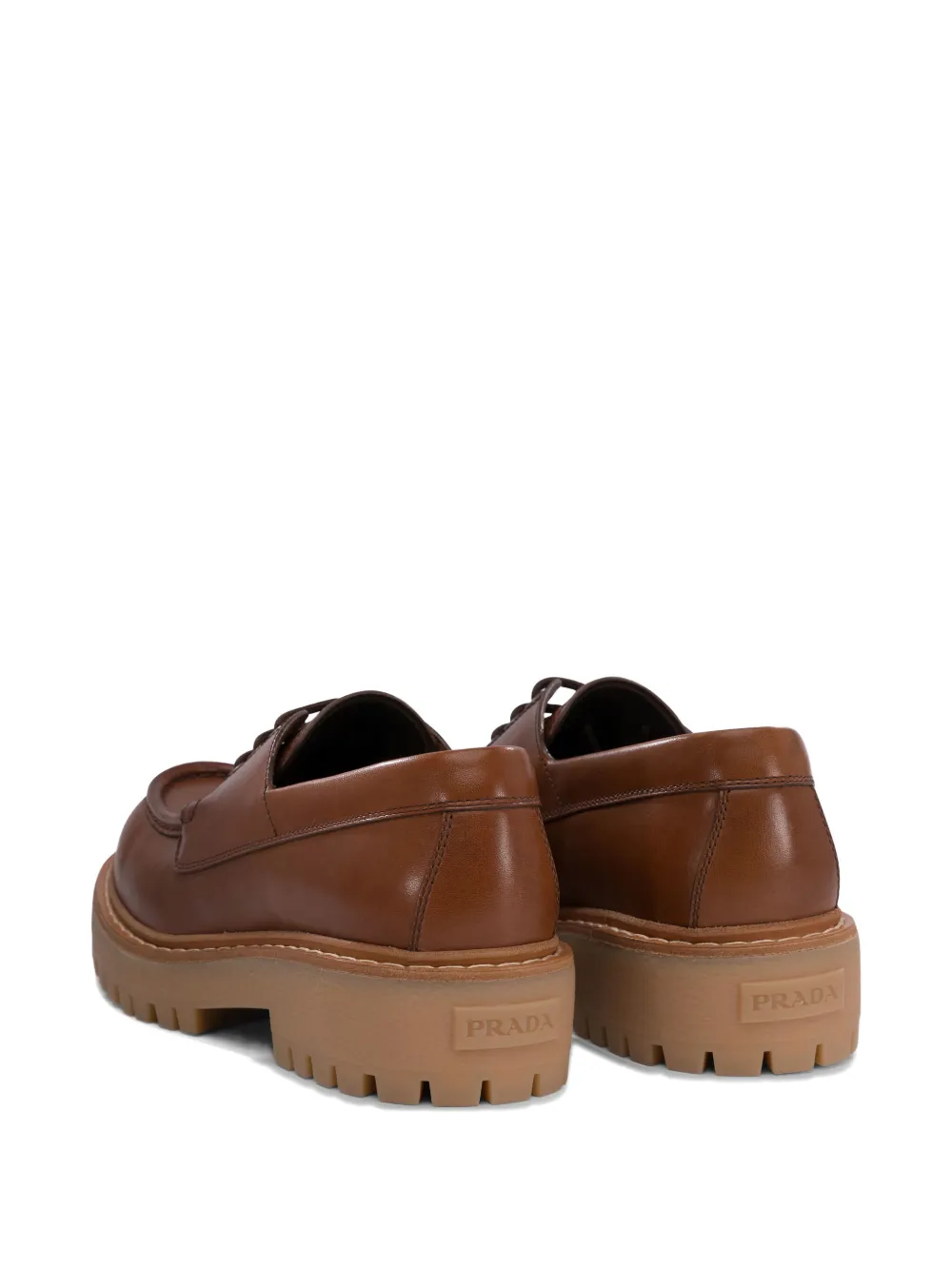 Prada Leren derby schoenen Bruin