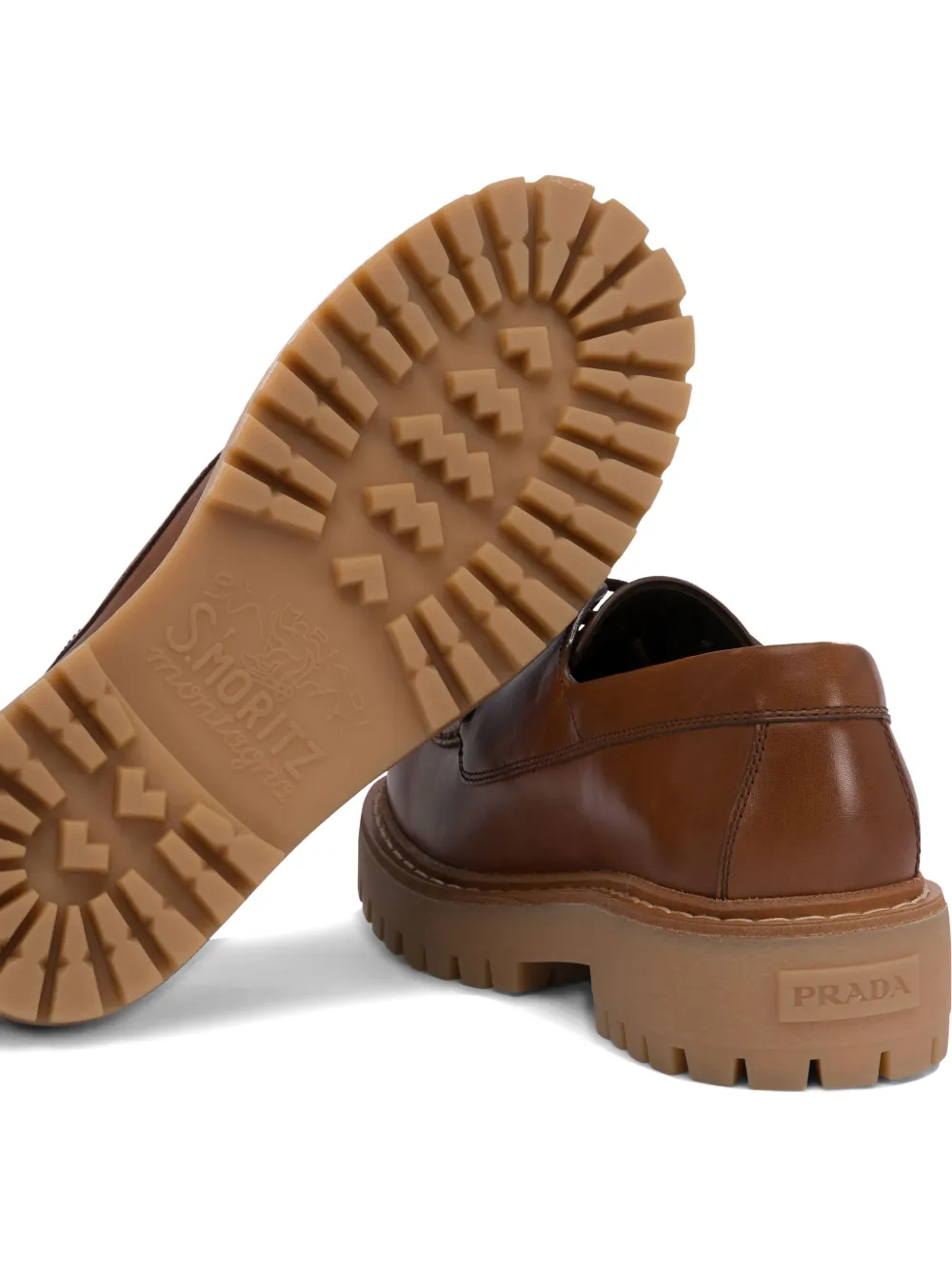 Prada Leren derby schoenen Bruin