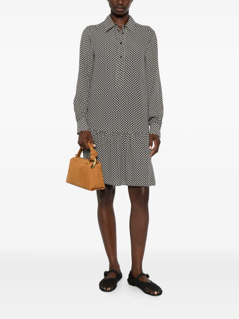 Marc O'Polo geometric print mini dress - Zwart