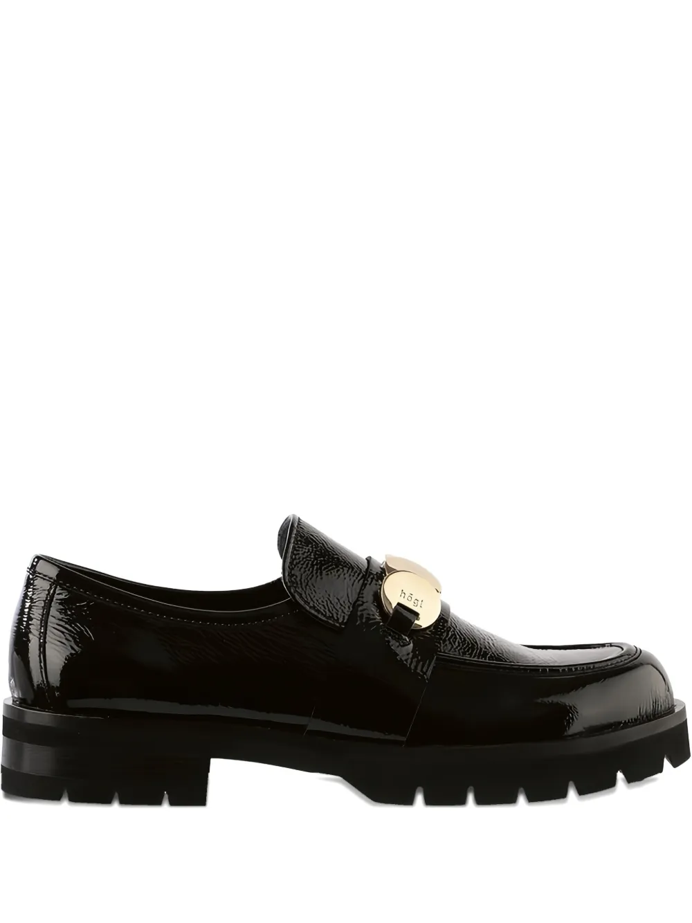 Hogl Alison logo-plaque patent loafers Black