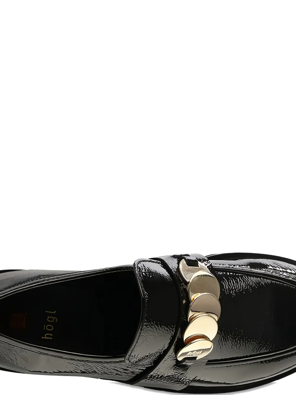 Hogl Alison logo-plaque patent loafers Black