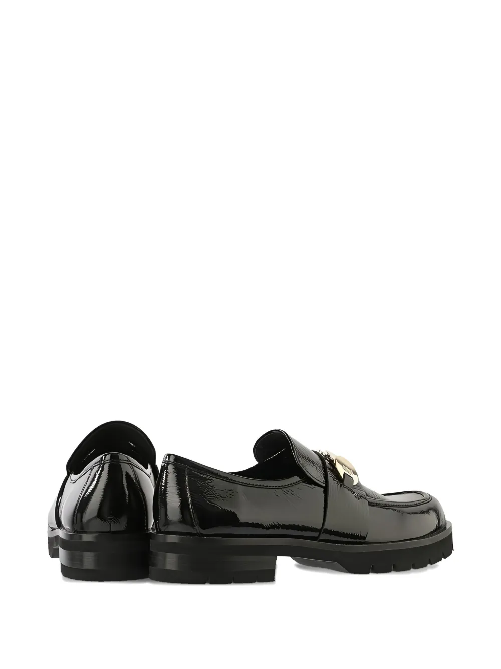Hogl Alison logo-plaque patent loafers Black