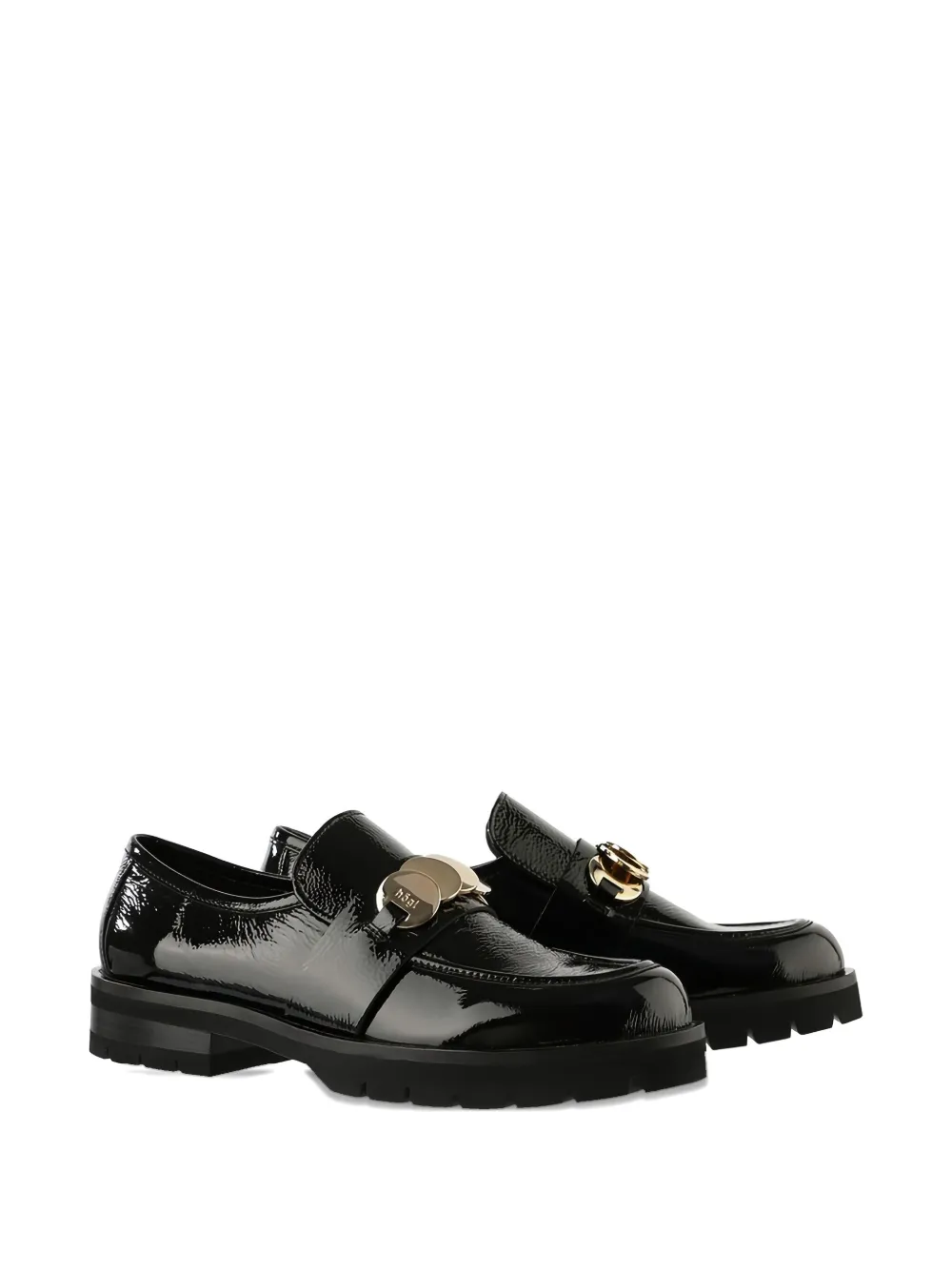 Hogl Alison logo-plaque patent loafers Black