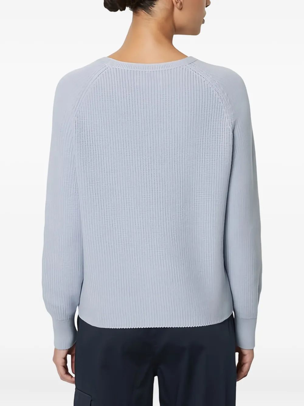 Marc O'Polo Ribgebreide trui met ronde hals Blauw