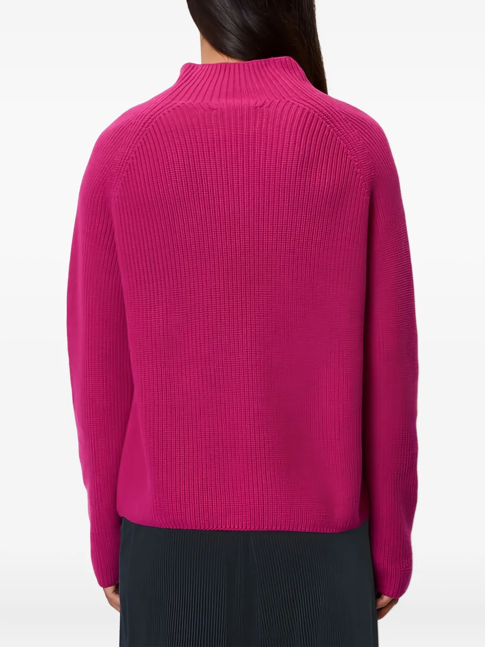 Marc O'Polo Geribbelde trui met hoge hals Roze