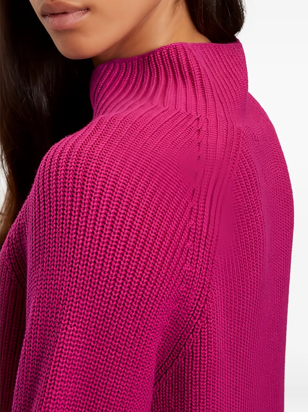 Marc O'Polo Geribbelde trui met hoge hals Roze