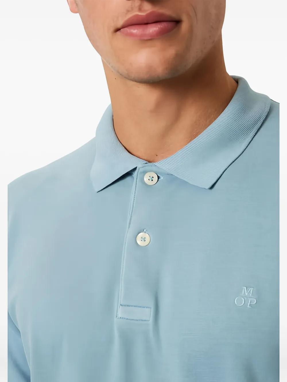 Marc O'Polo Poloshirt met lange mouwen Blauw
