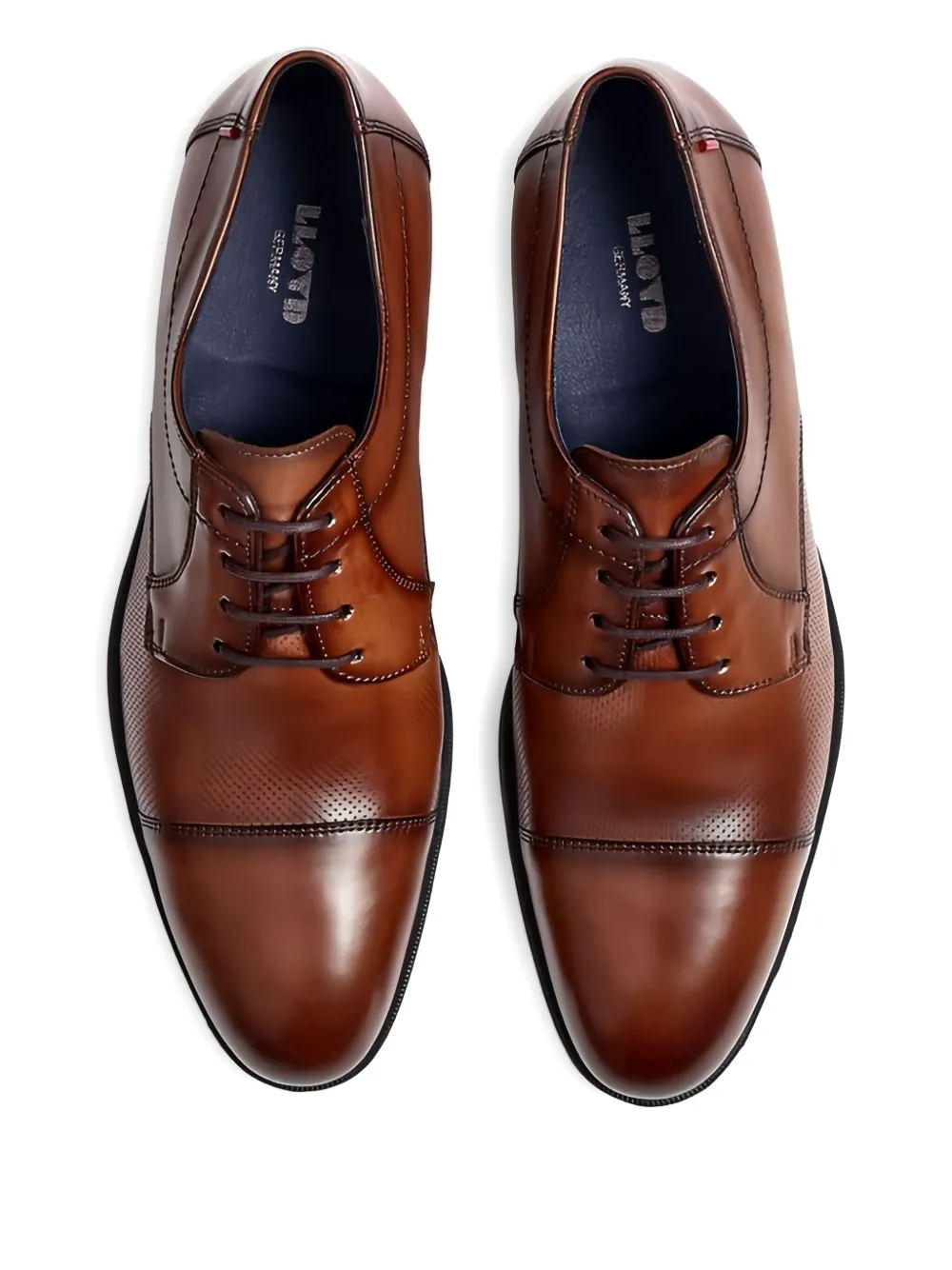 Lloyd Folco perforated leather Derby shoes Brown