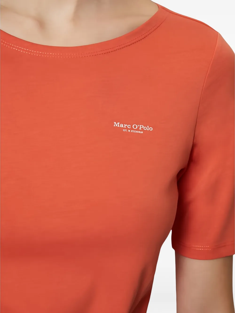 Marc O'Polo T-shirt met logodetail Oranje