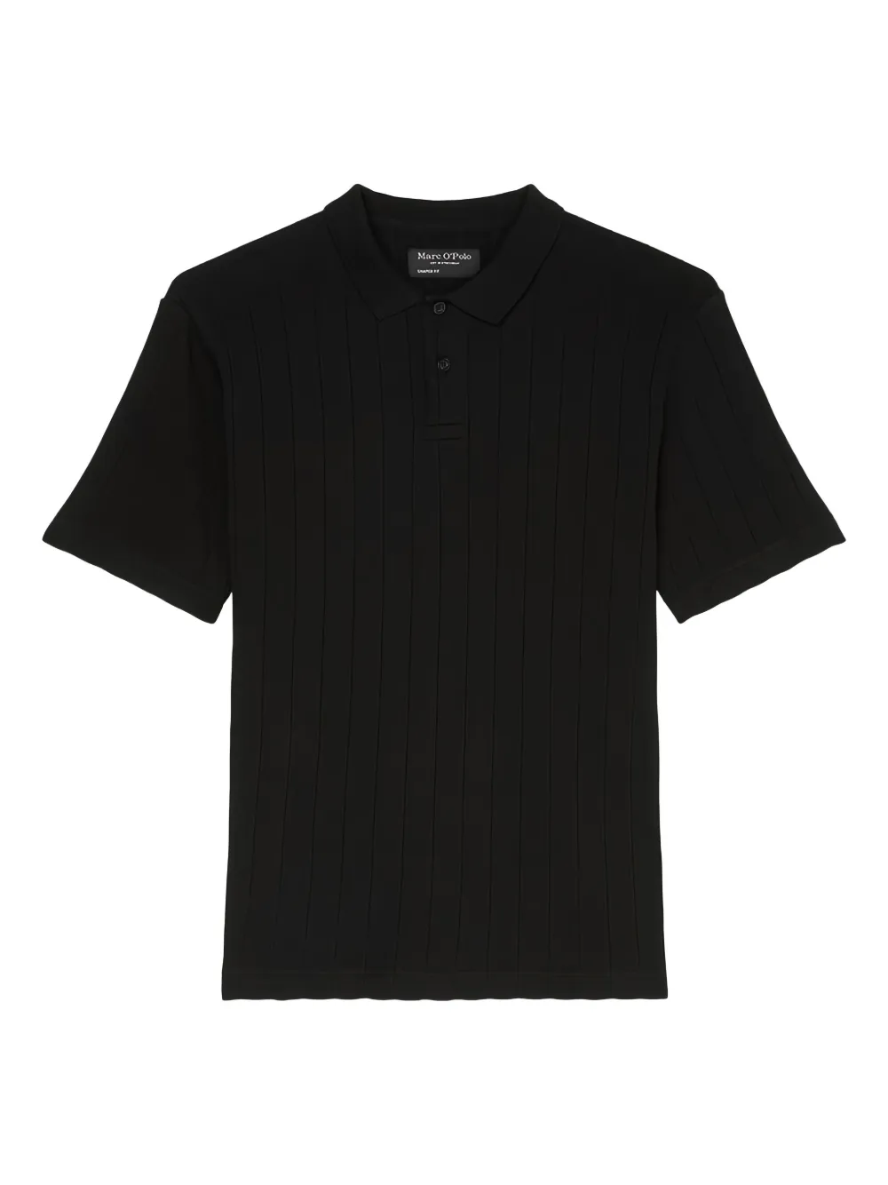 Marc O'Polo Geribbeld poloshirt Zwart