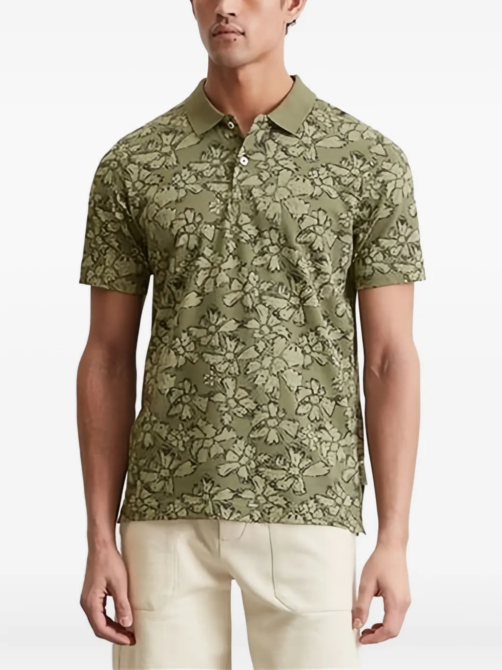 Marc O'Polo Poloshirt met bloemenprint Groen