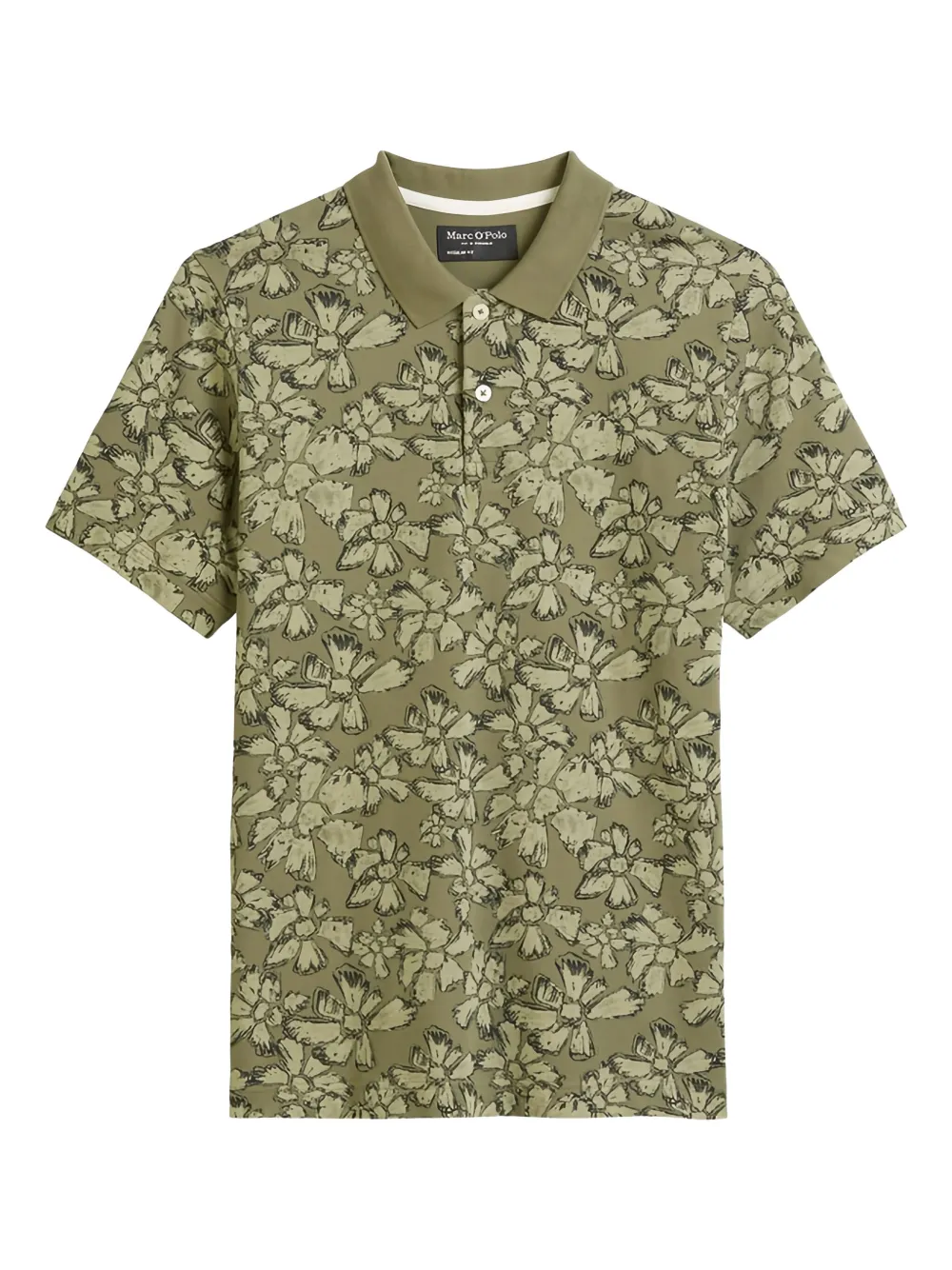 Marc O'Polo フローラル ポロシャツ - グリーン Marc O'Polo フローラル ポロシャツ - グリーン