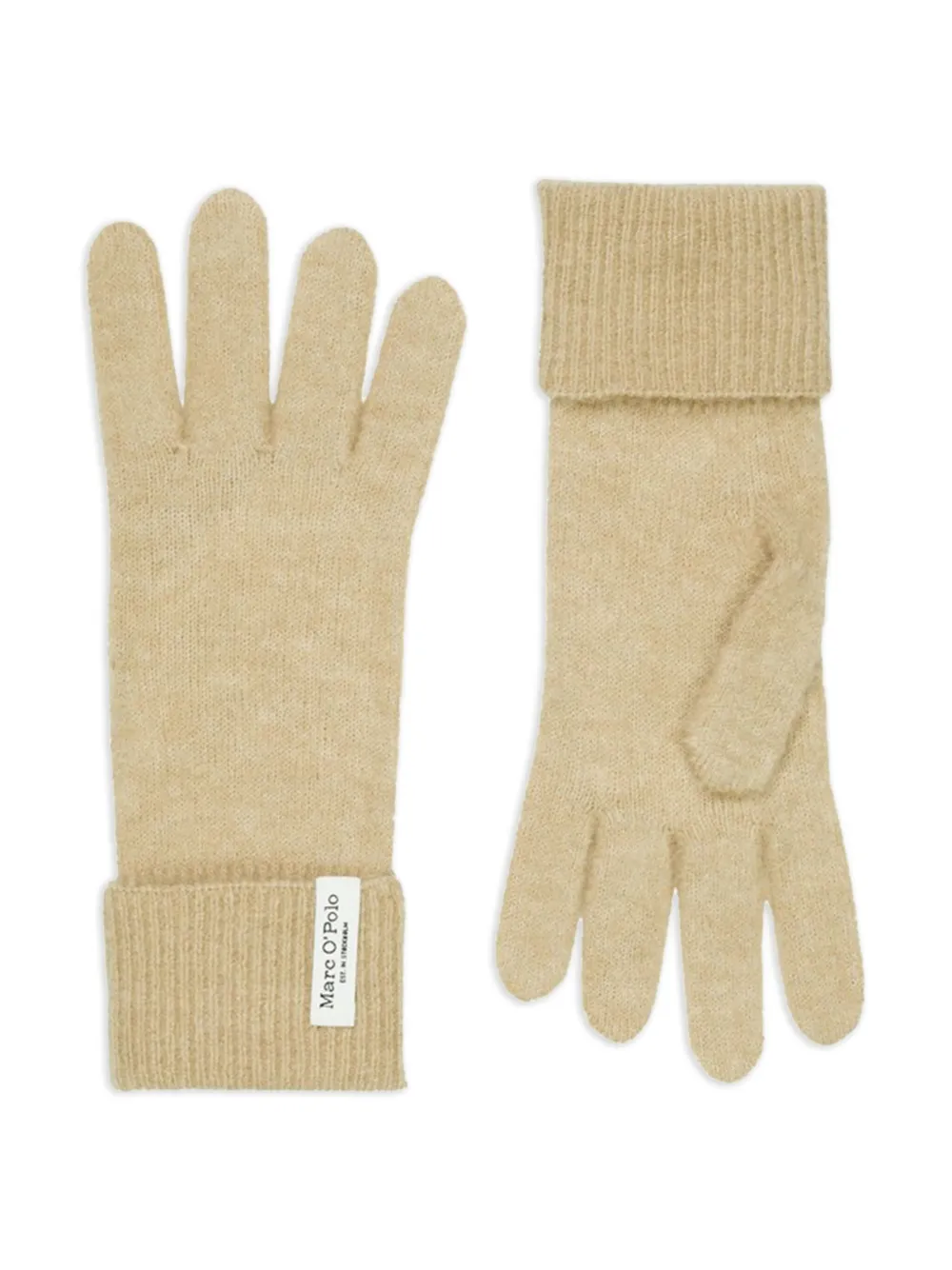 Marc O'Polo Handschoenen met geribbelde cuffs Beige