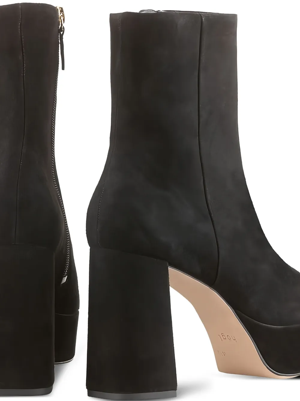 Hogl Nora platform block-heel ankle boots Black
