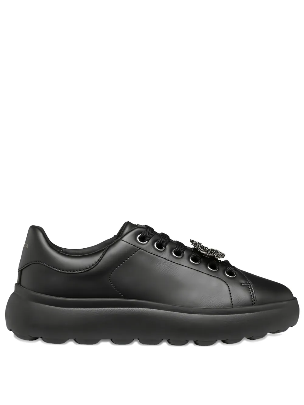 Geox Embellished Platform Sneakers In Black