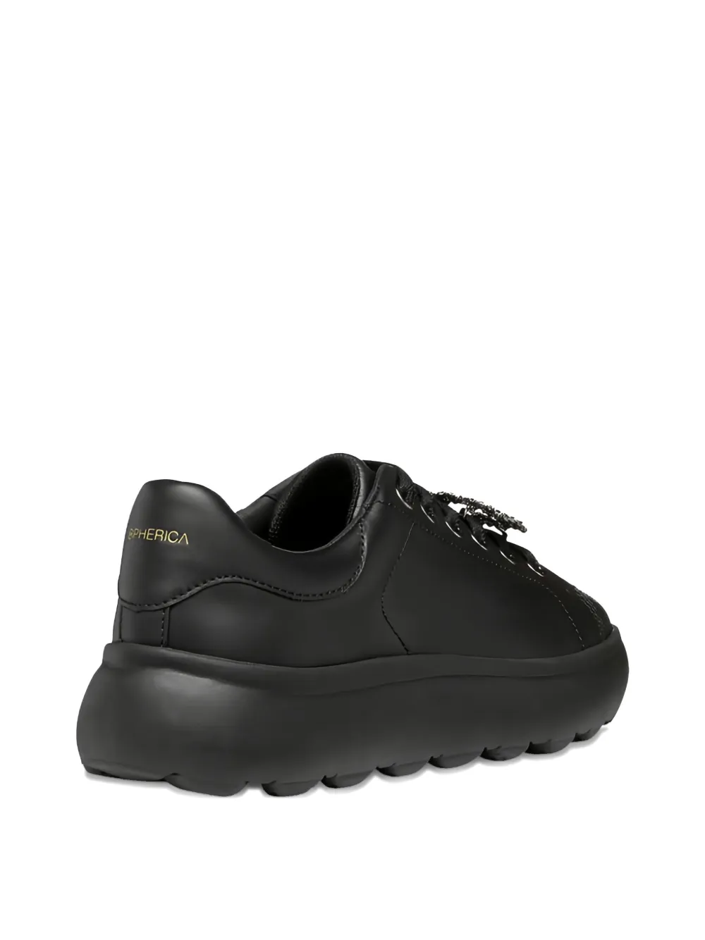Geox Embellished Platform Sneakers In Black