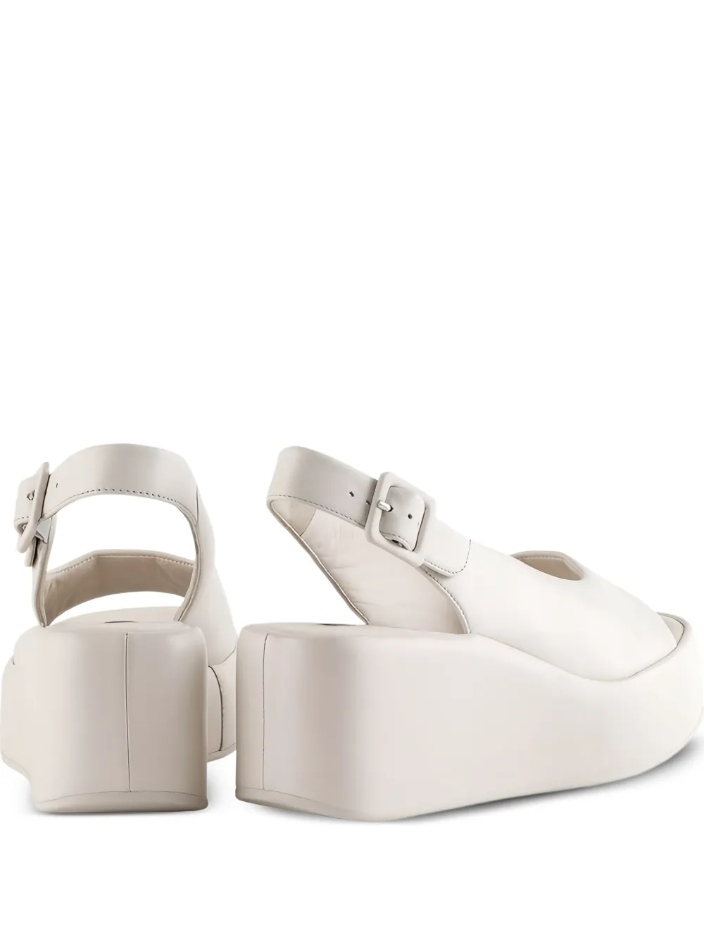 Hogl Loulou sandalen met plateauzool en open neus Beige
