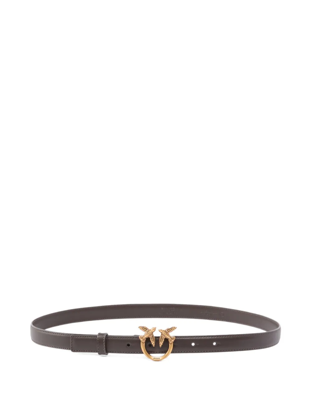 Pinko Bird-buckle Leather Belt In Brown