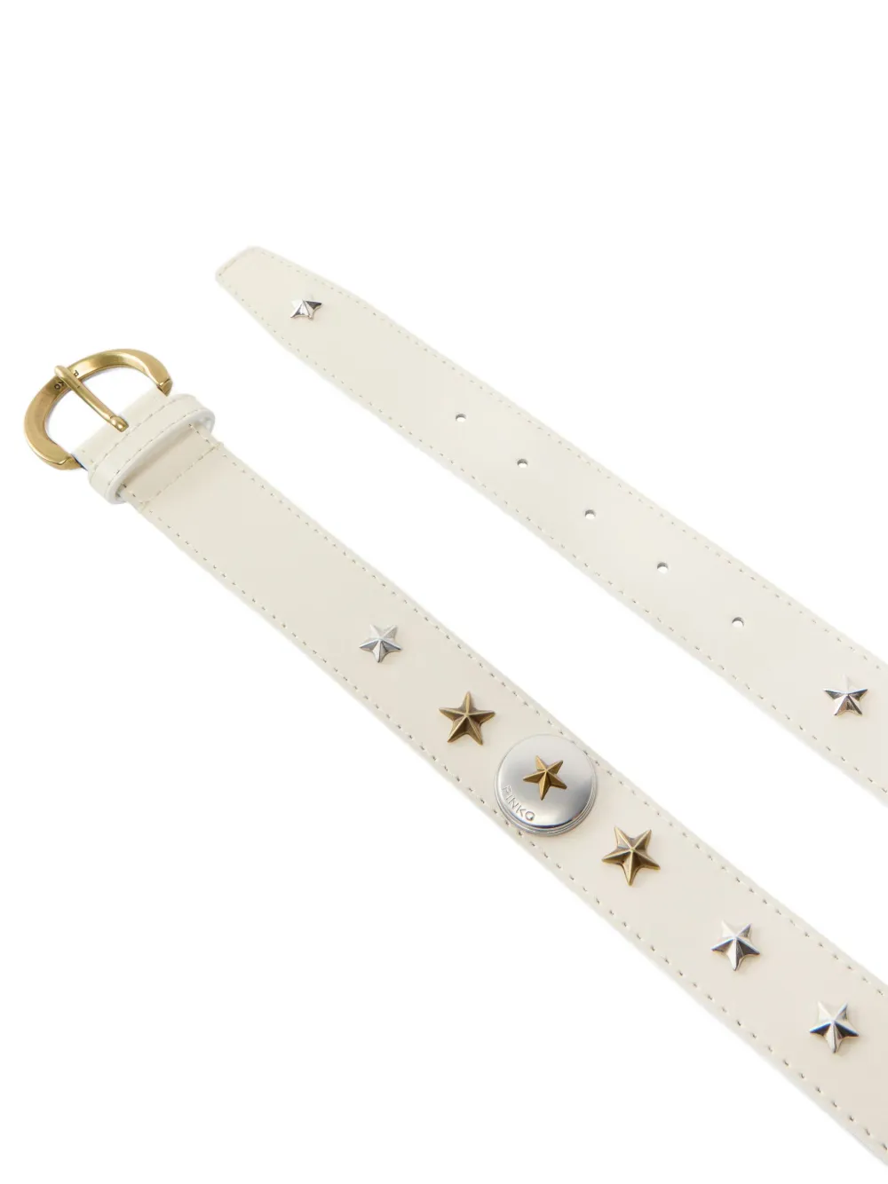 PINKO star-studded leather belt Wit