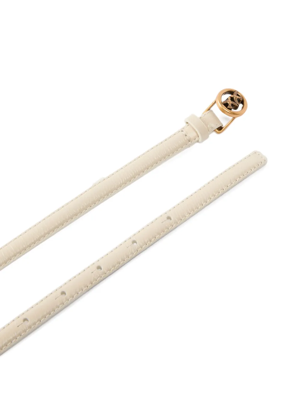 Pinko Thin Leather Belt 1 Cm In Neutral