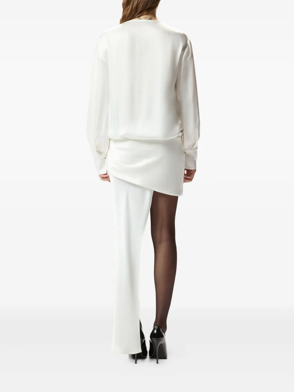 Pinko Lace-embellishment Mini Dress In White