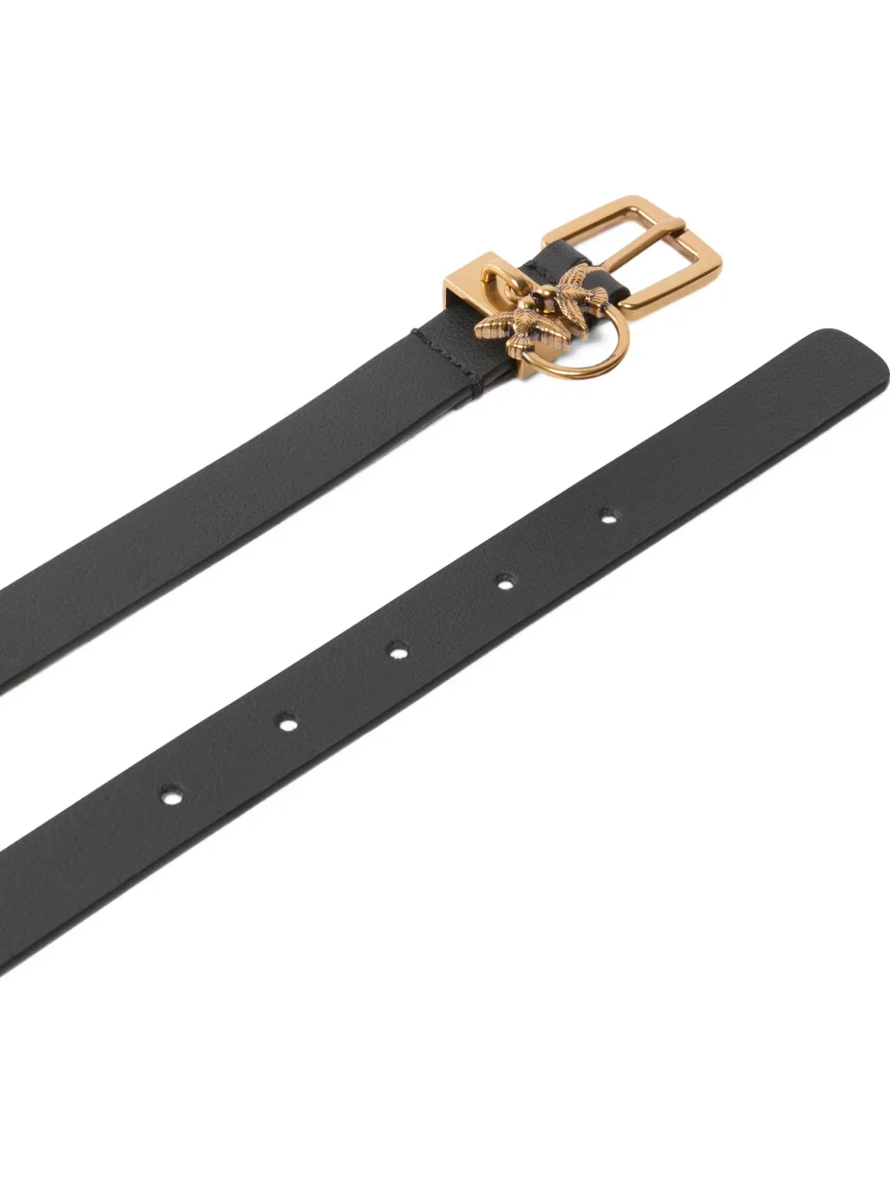 PINKO Leren riem met logoplakkaat Zwart