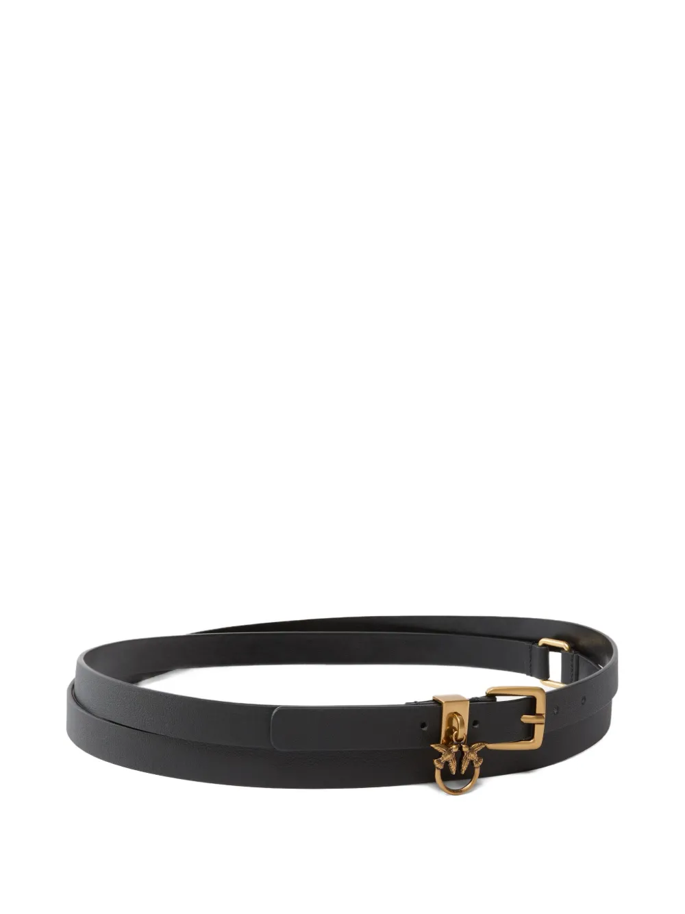 PINKO Leren riem met logoplakkaat - Zwart
