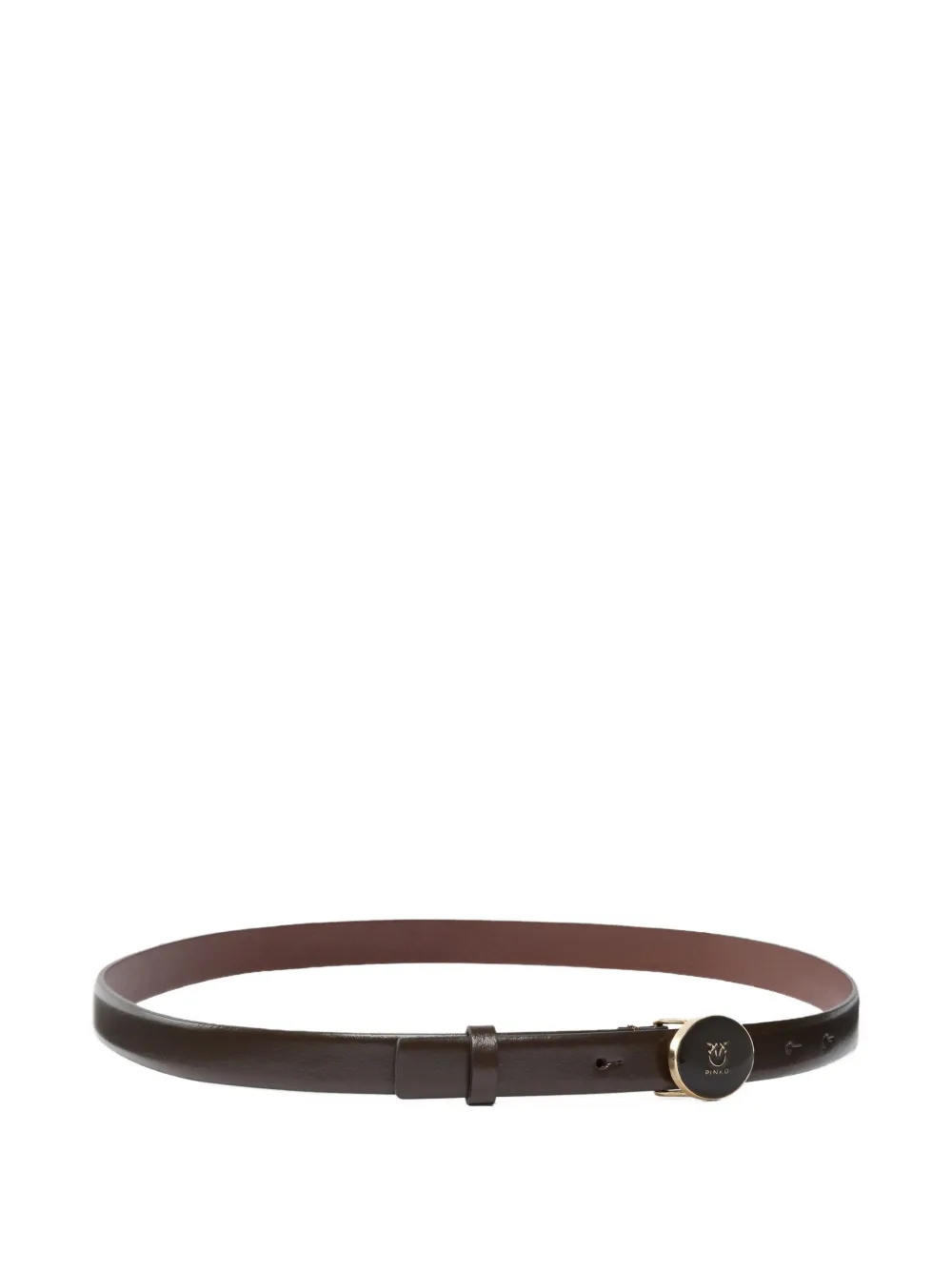 Pinko Logo-buckle Leather Belt In Brown