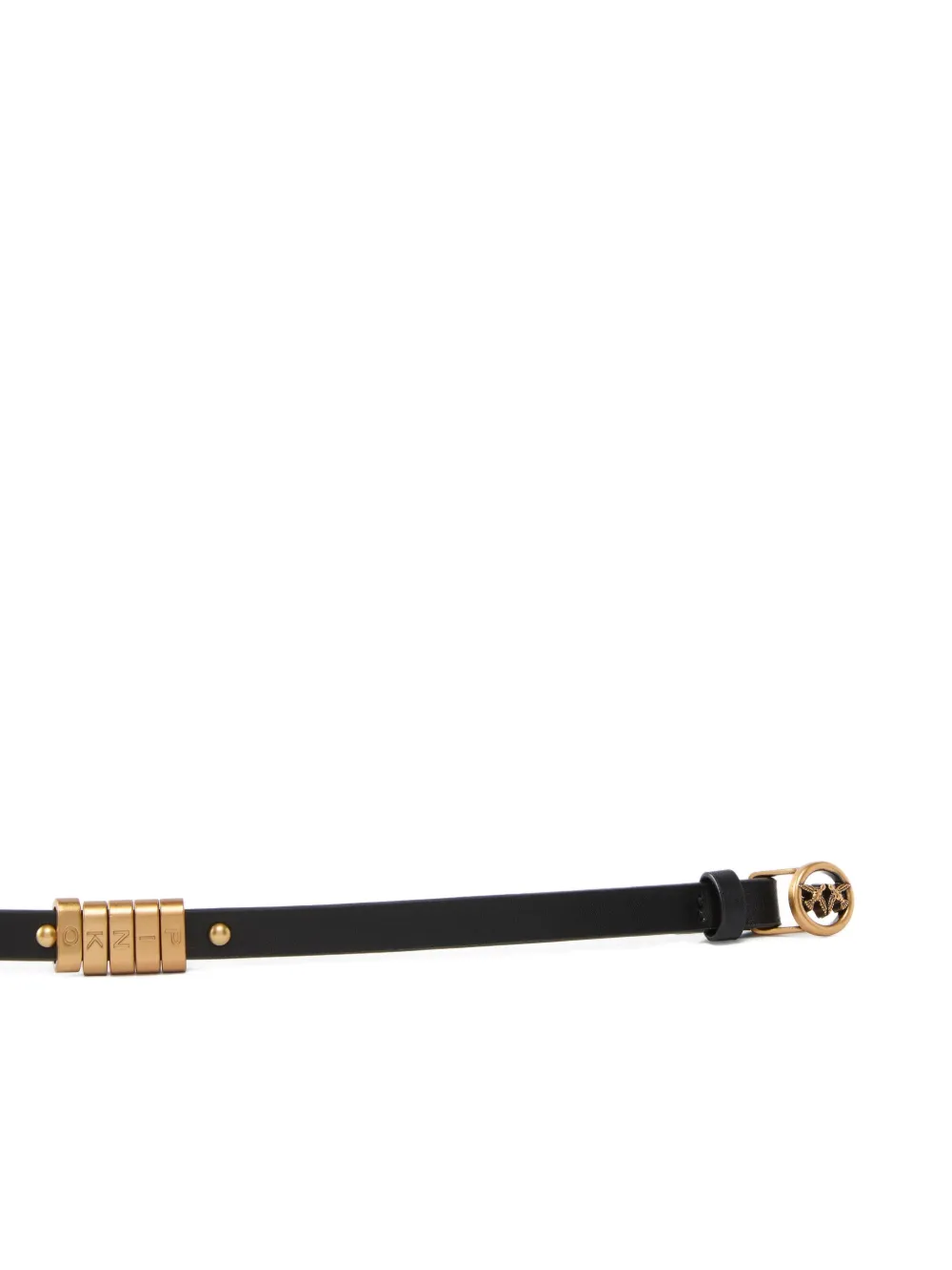 Pinko 1.2 Cm Leather Studded Belt In Black