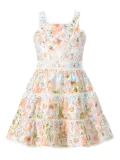 MARLO Daphne embroidered-tiered dress - Neutrals