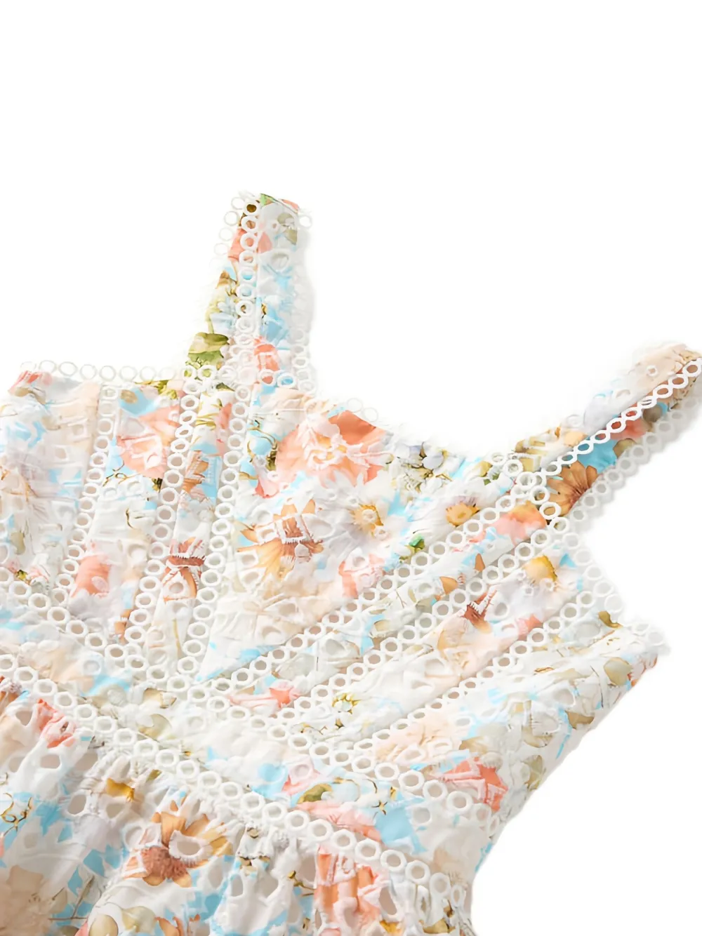 MARLO Daphne gelaagde jurk met borduurwerk Beige