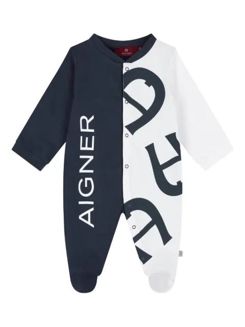 Aigner Kids colour-block logo-print babygrow