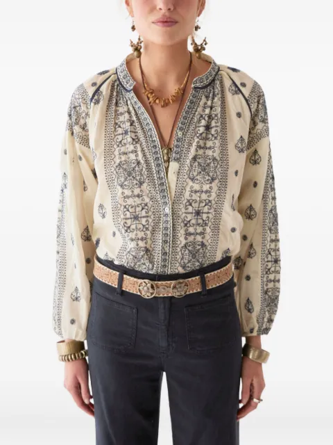 MAISON HOTEL Stephanie embroidered long-sleeve shirt