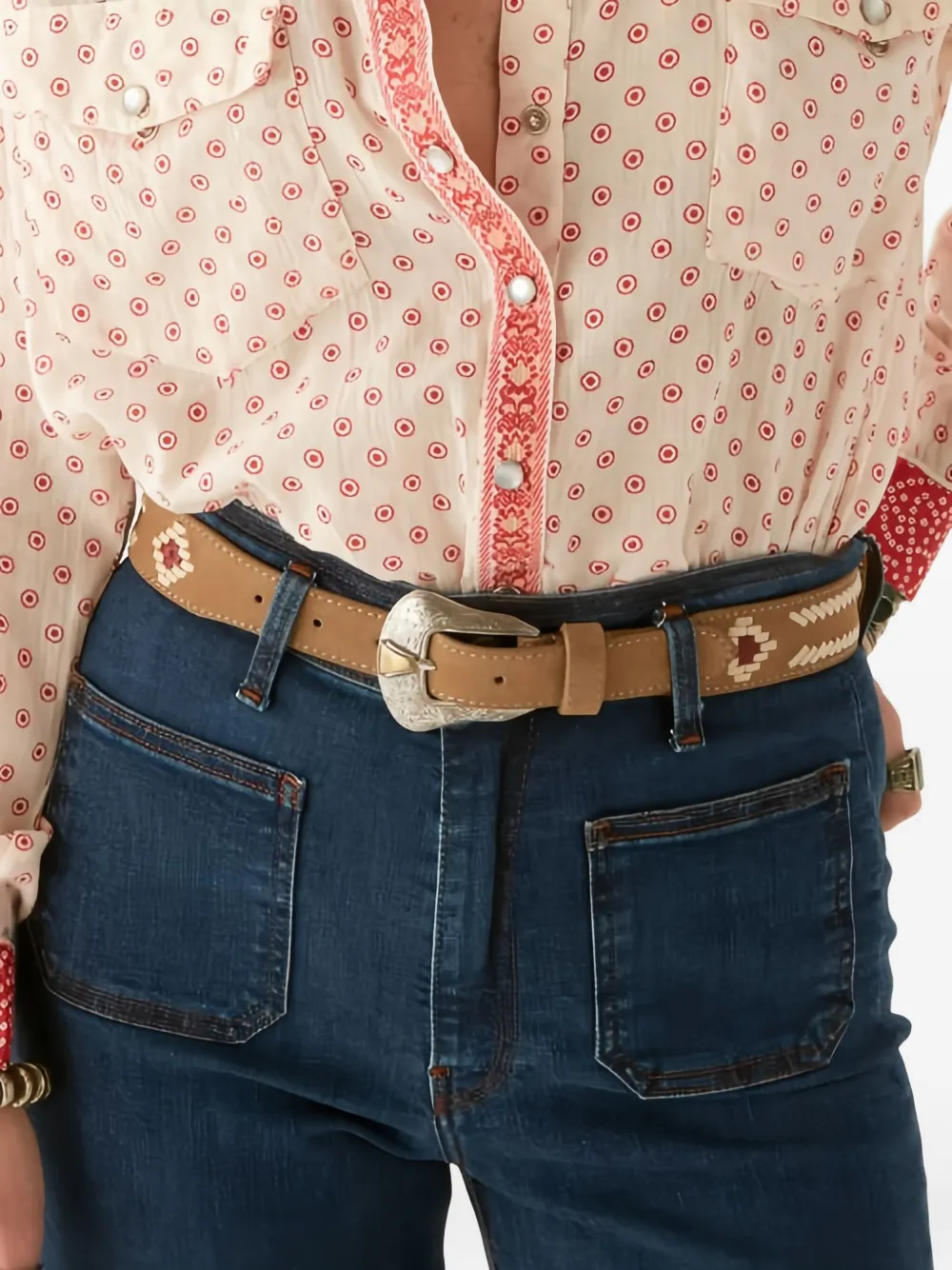 MAISON HOTEL embroidered-leather suede belt | Image 2