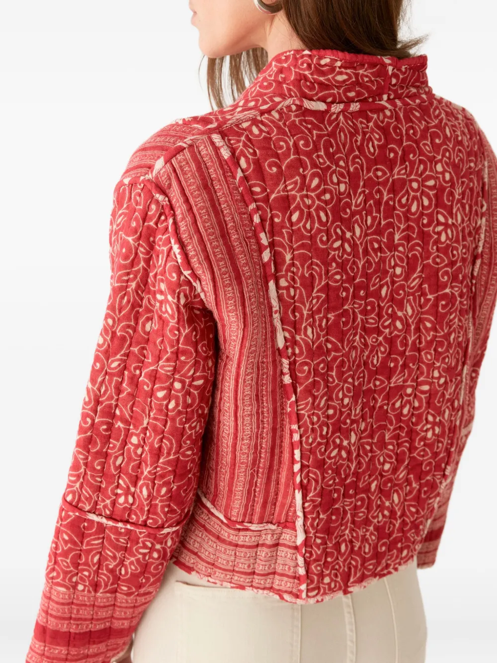 MAISON HOTEL Candela gewatteerd jack met bloemenprint Rood