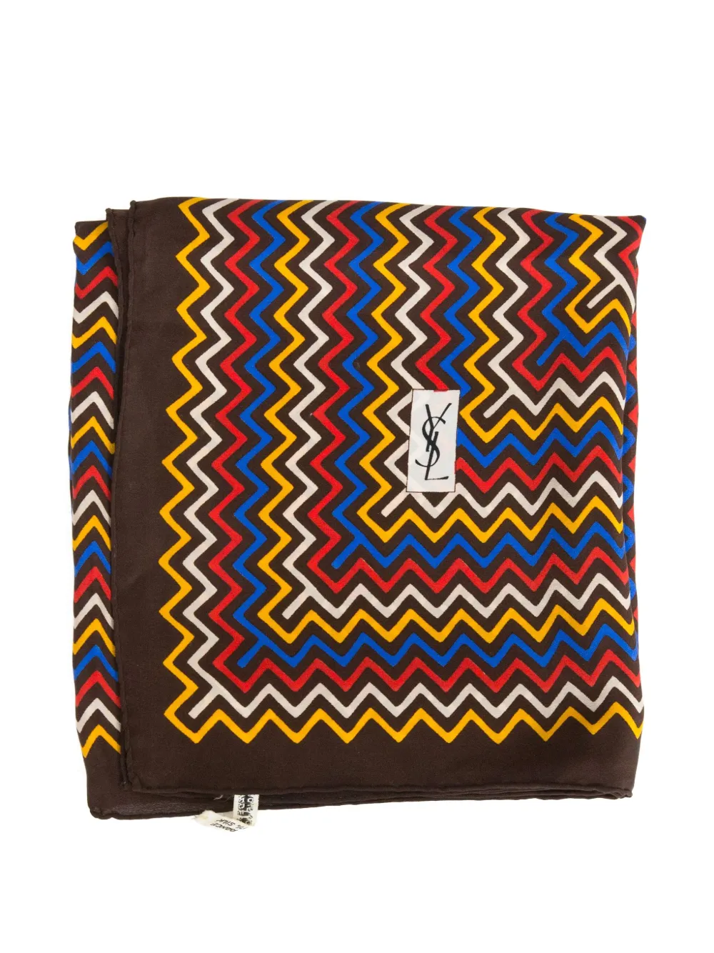 Saint Laurent Pre-Owned 1980s zigzag-print silk scarf | Image 2