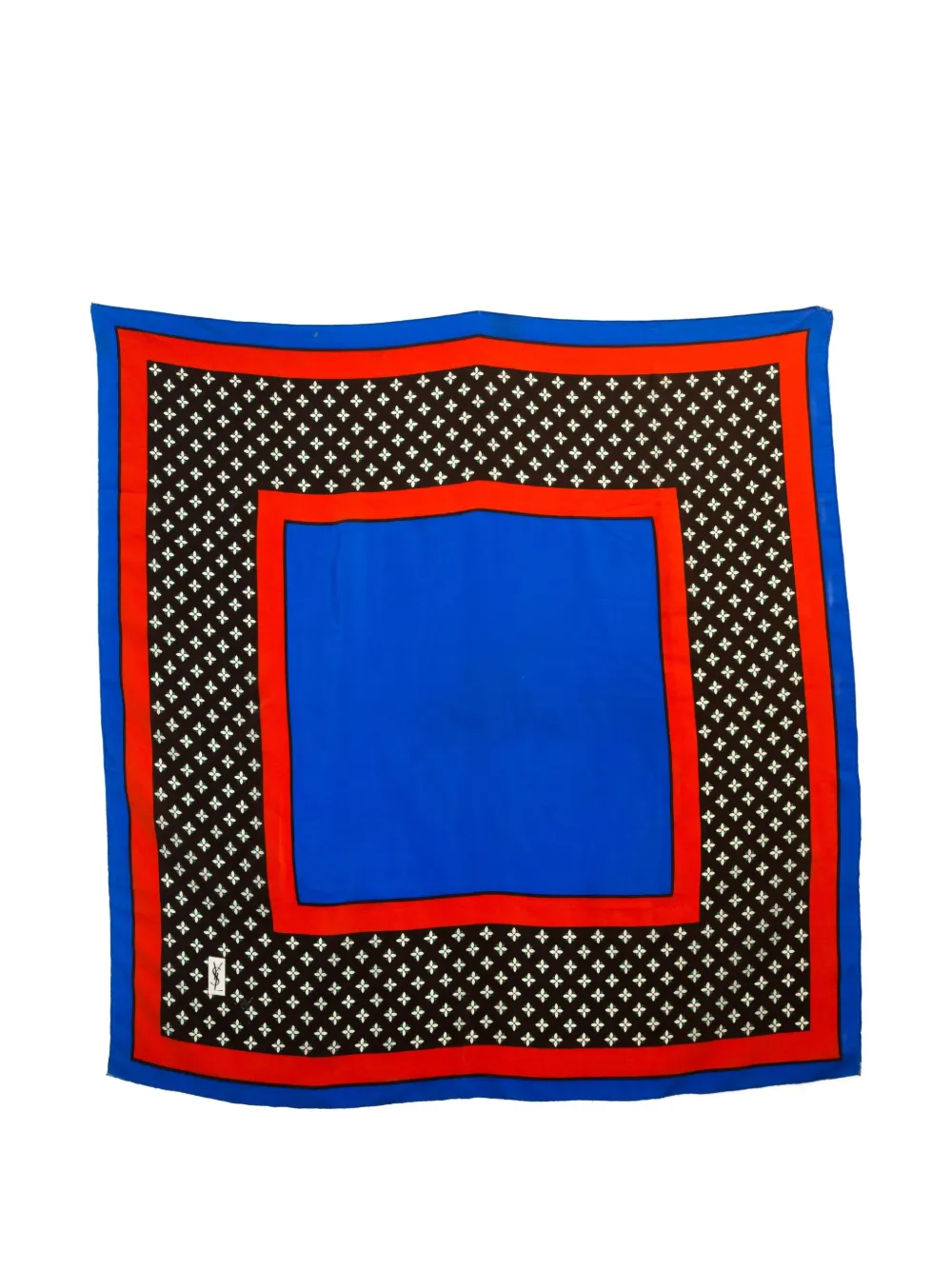 Saint Laurent Pre-Owned 1980s patterned silk scarf | bleu | Image 1