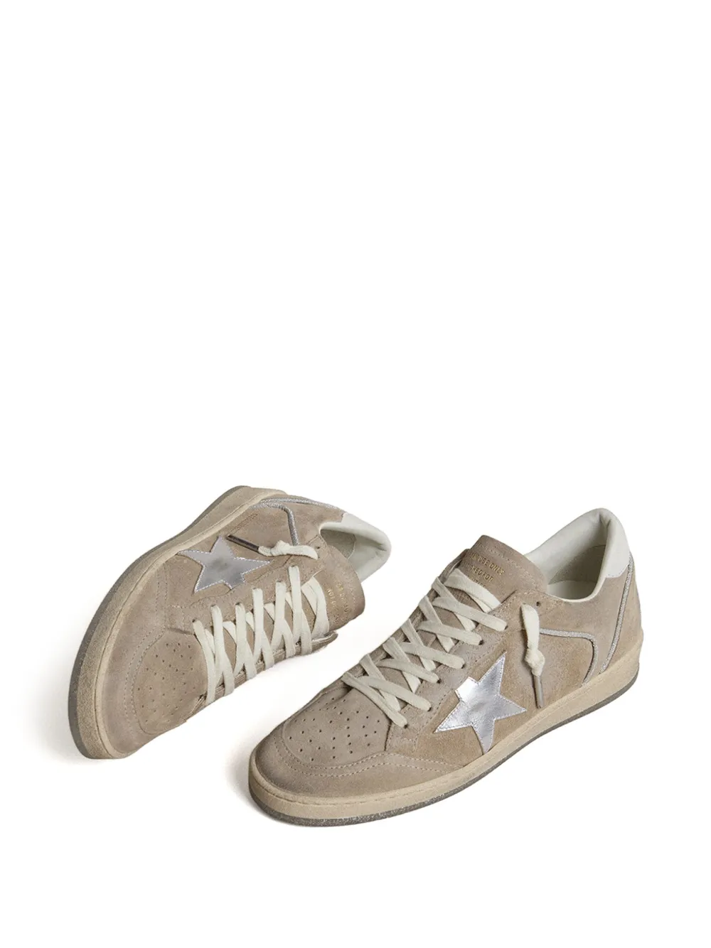 Golden Goose Ball Star LTD star-embellished suede sneakers Neutrals