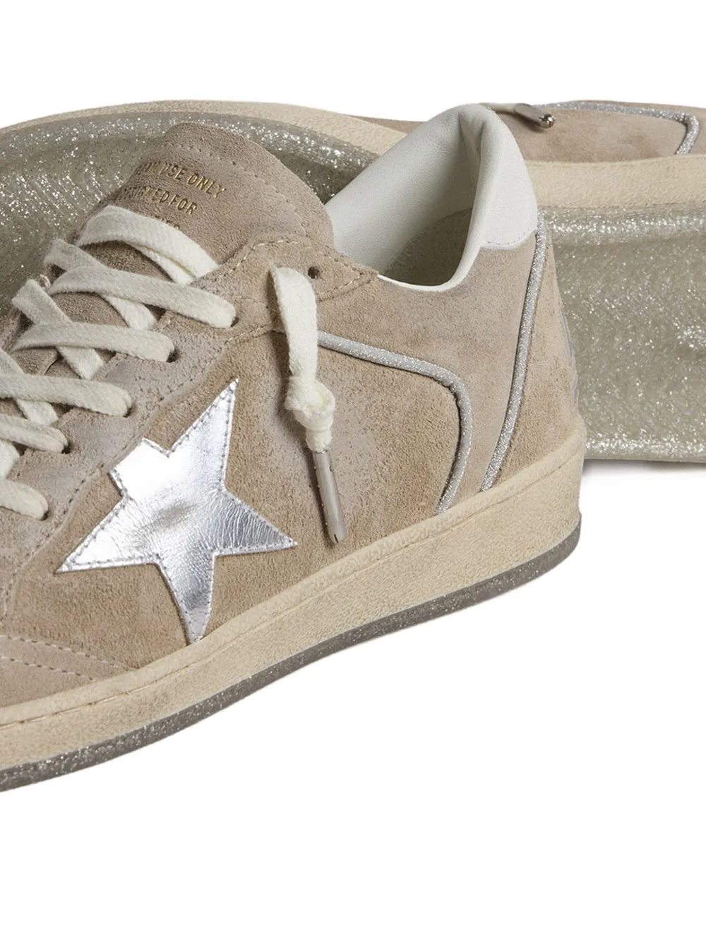 Golden Goose Ball Star LTD star-embellished suede sneakers Neutrals