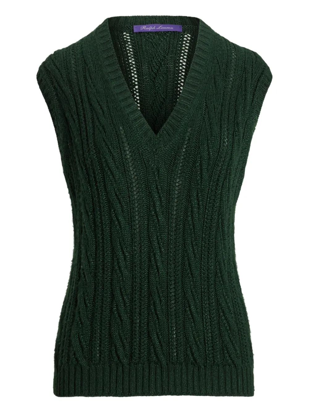 cable-knit sleeveless vest