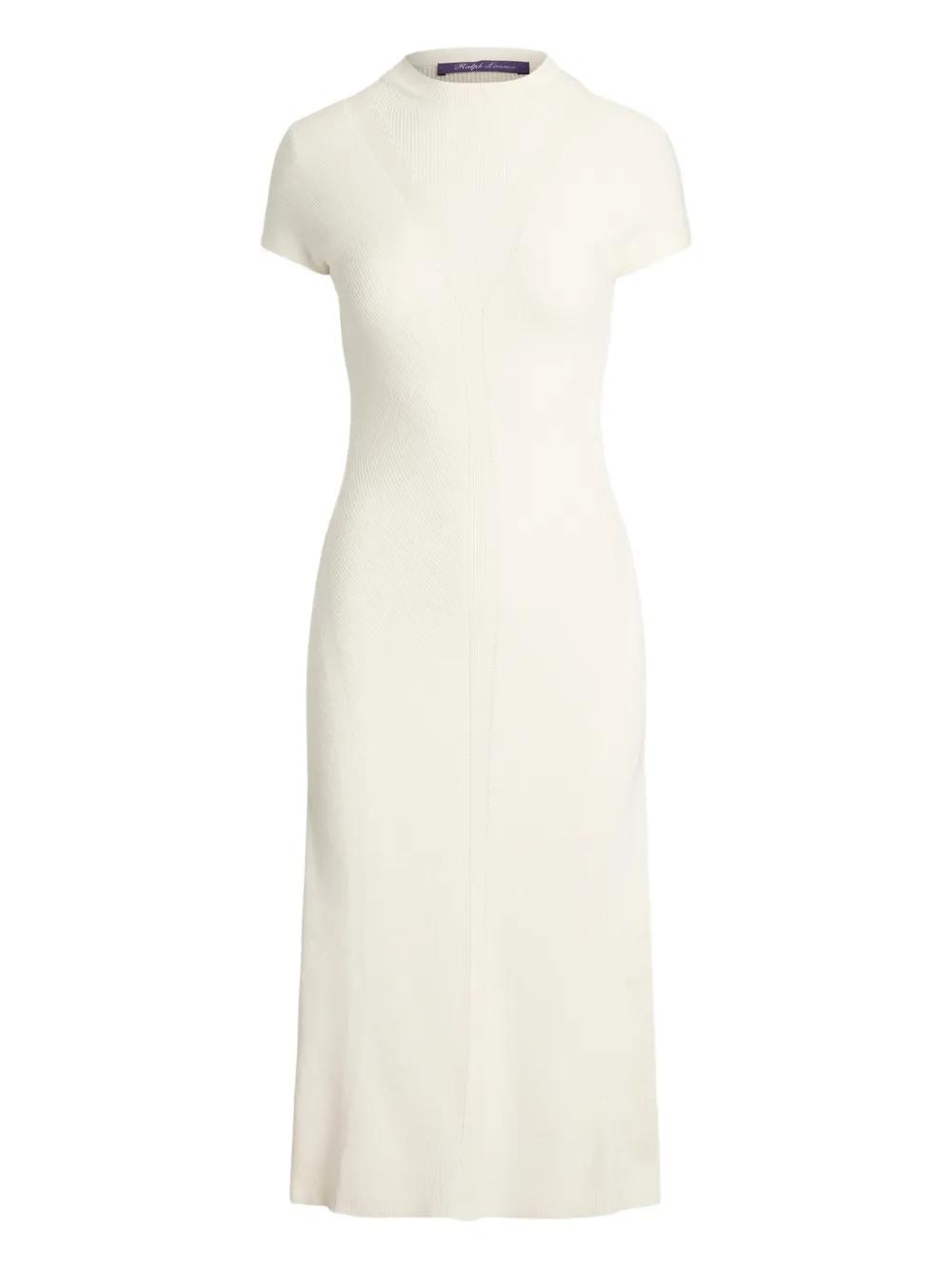 ribbed short-sleeve midi dress